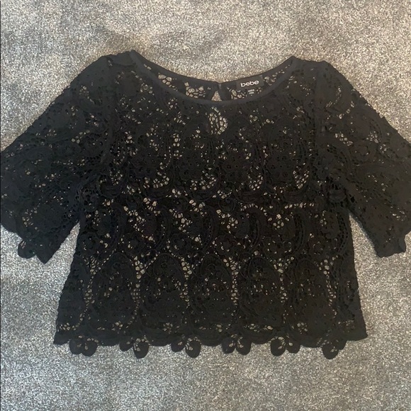 Bebe crochet lace cover up top - Picture 1 of 1